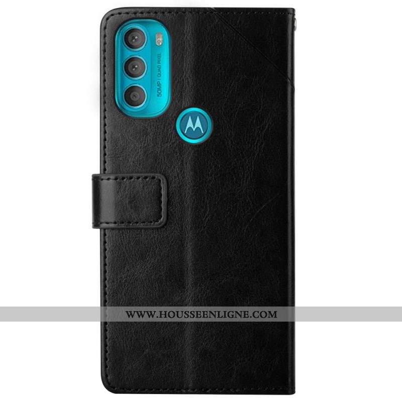 Housse Moto G71 5G Style Cuir Géo Y Design