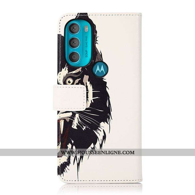 Housse Moto G71 5G Tigre Féroce