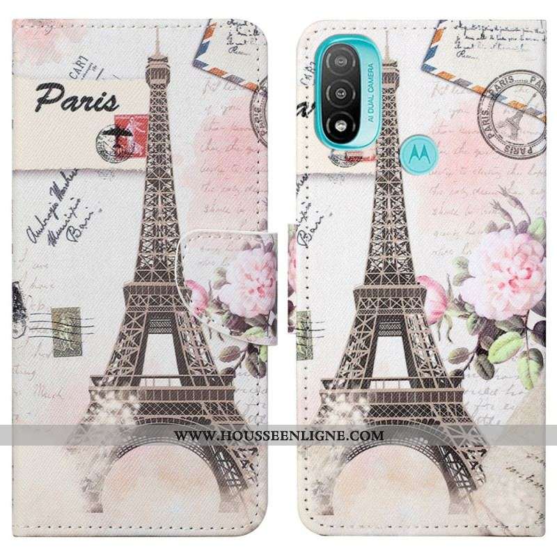 Housse Moto G71 5G Tour Eiffel Rétro