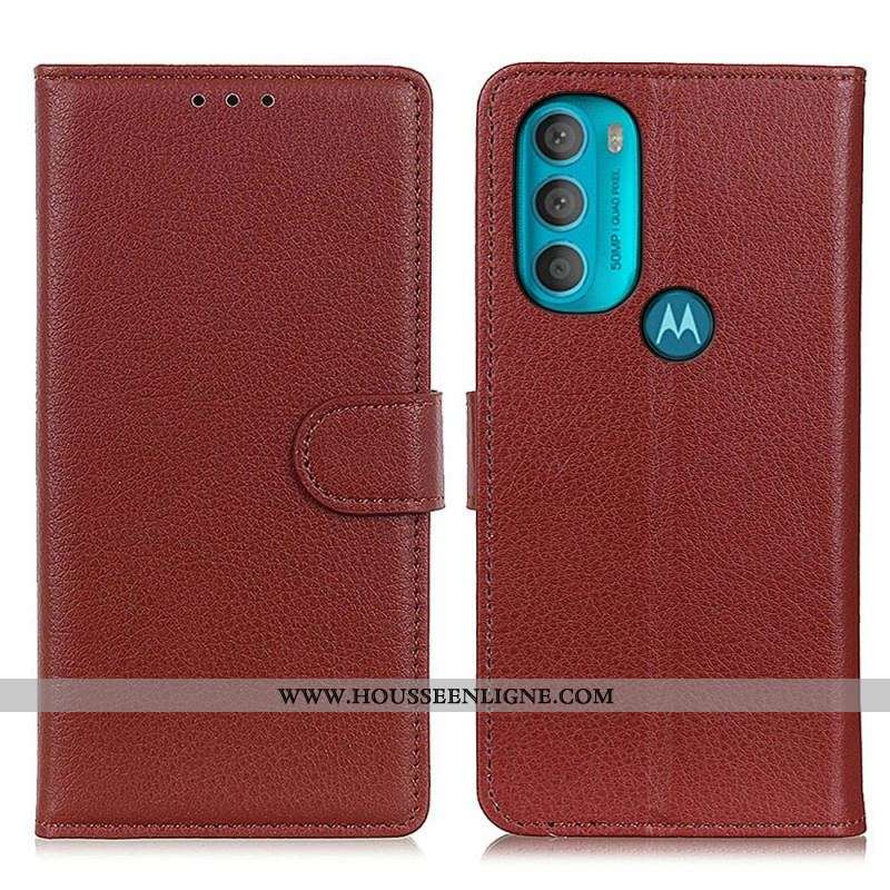 Housse Moto G71 5G Traditionnellement Litchi