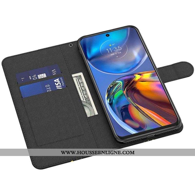 Housse Moto G73 5G Abstraction à Lanière