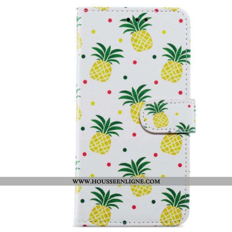 Housse Moto G73 5G Ananas à Lanière