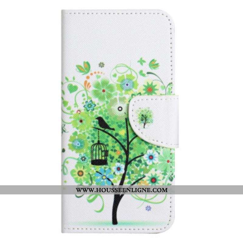 Housse Moto G73 5G Arbre au Feuillage Vert