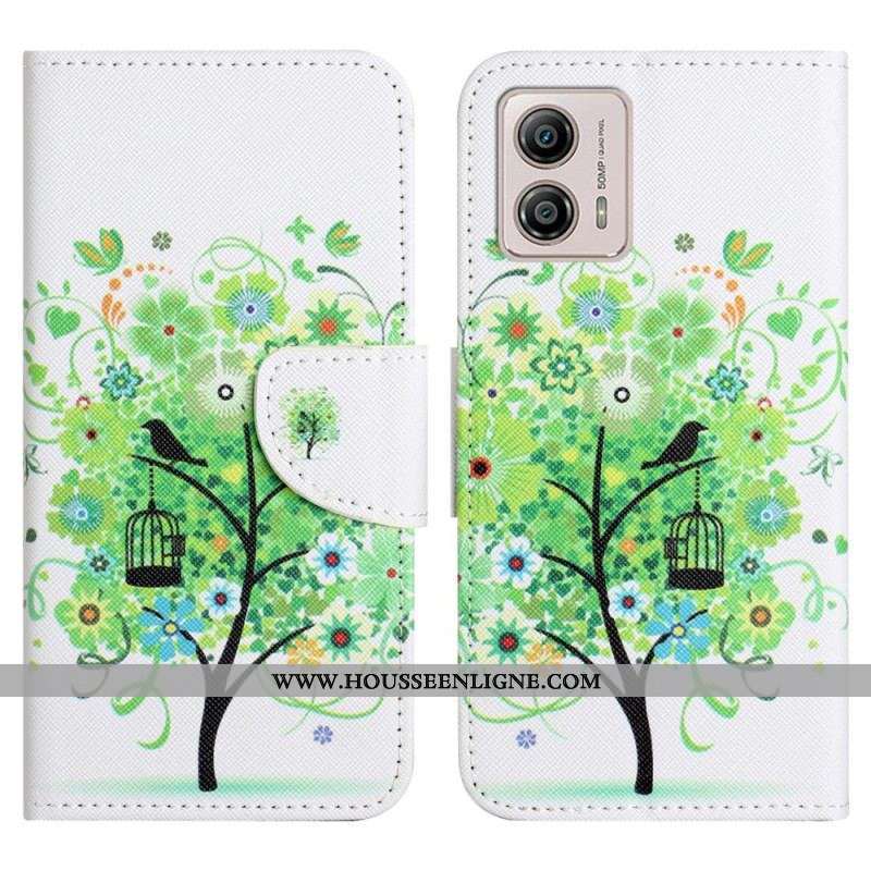 Housse Moto G73 5G Arbre au Feuillage Vert