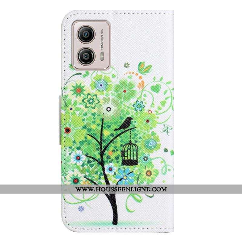 Housse Moto G73 5G Arbre au Feuillage Vert