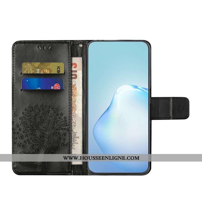 Housse Moto G73 5G Arbre aux Hiboux