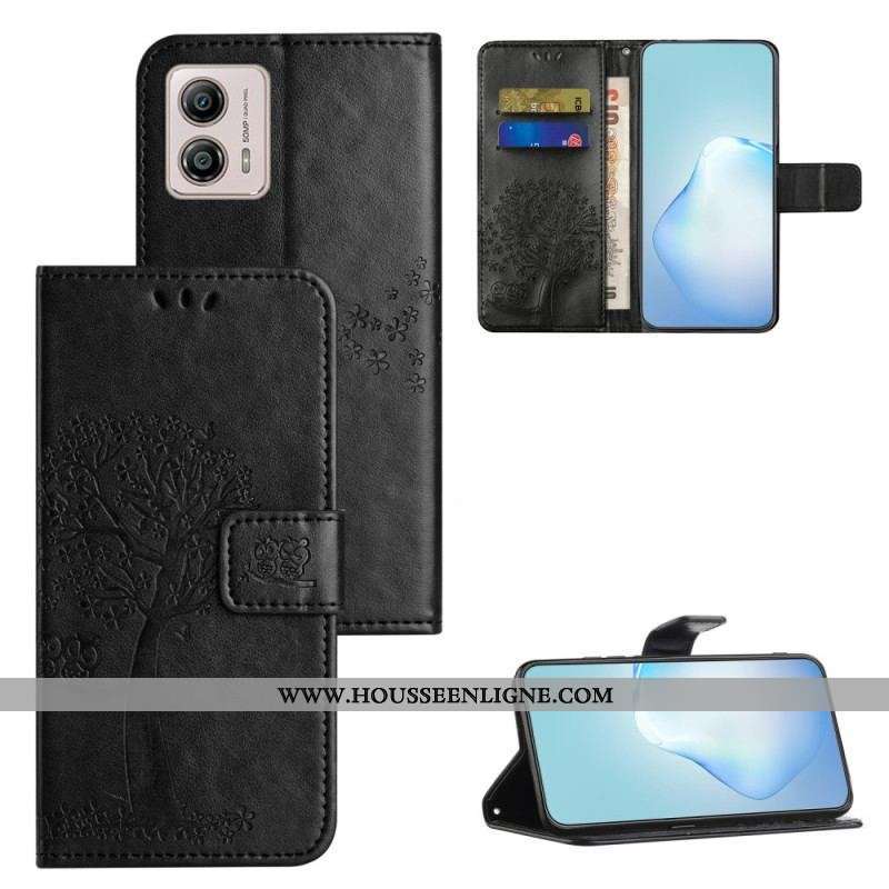 Housse Moto G73 5G Arbre aux Hiboux