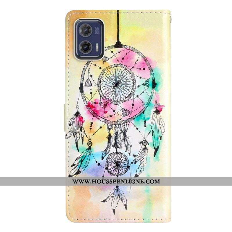 Housse Moto G73 5G Attrape Rêves Coloré à Lanière