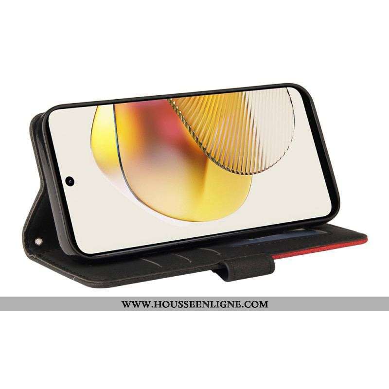 Housse Moto G73 5G Bicolore à Lanière