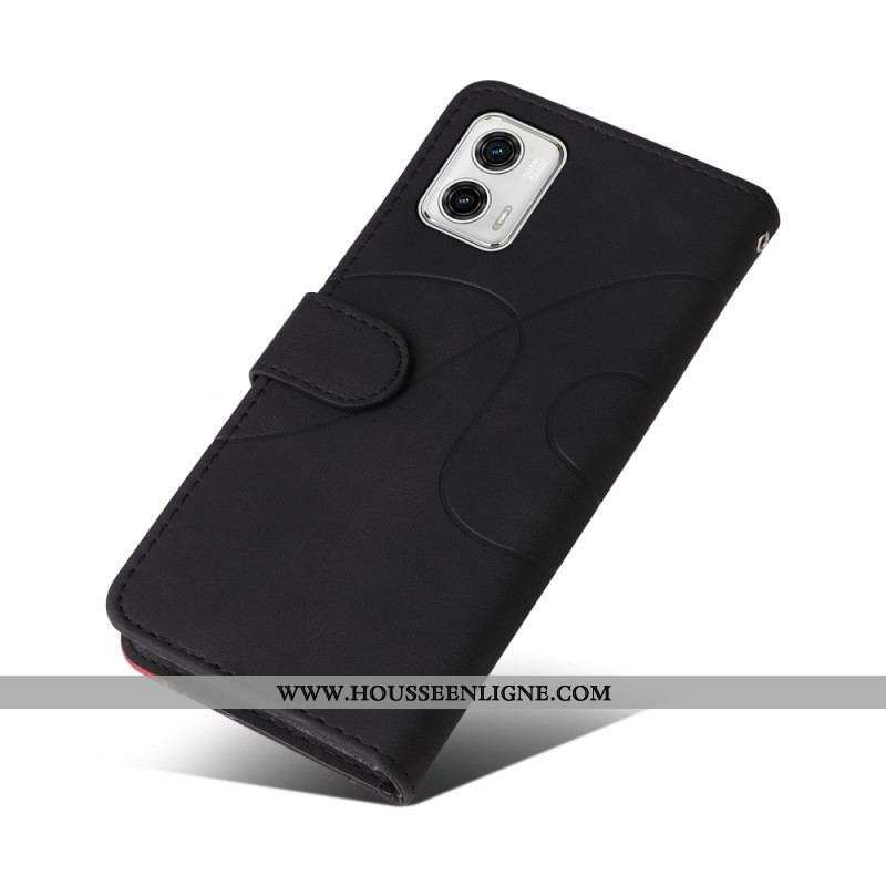 Housse Moto G73 5G Bicolore à Lanière