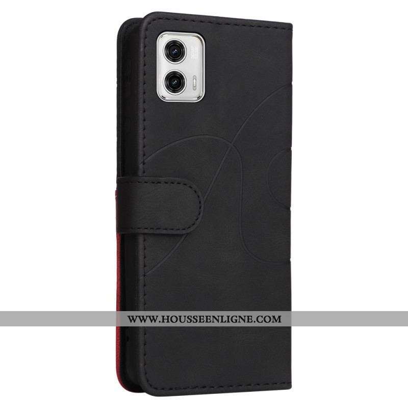 Housse Moto G73 5G Bicolore à Lanière