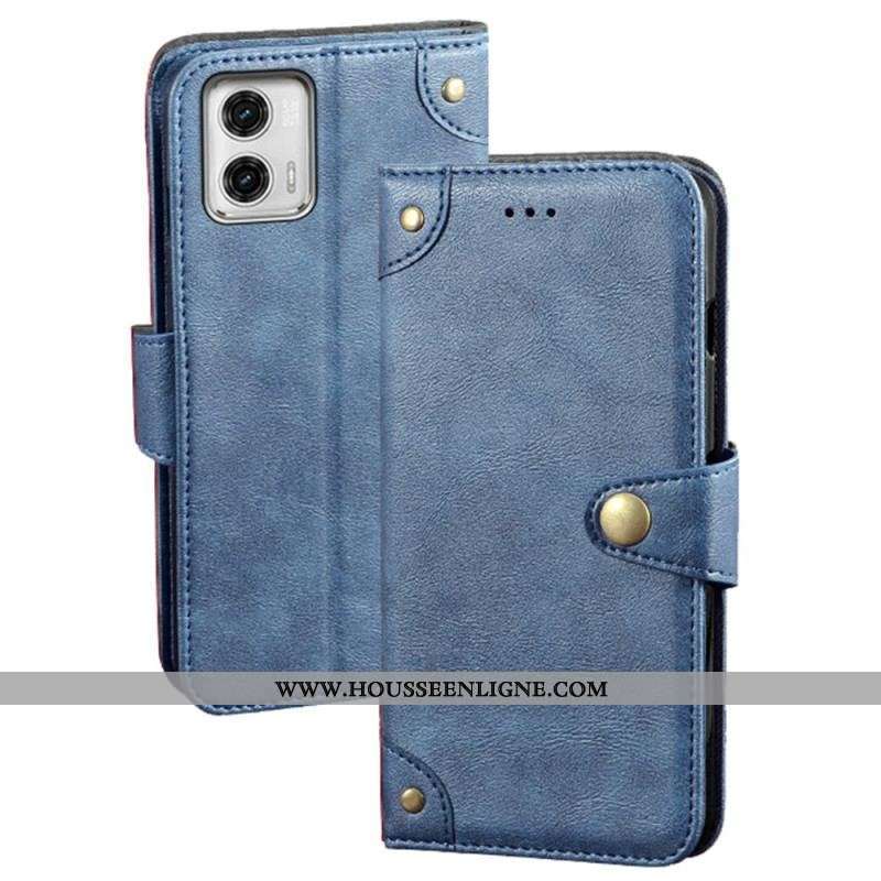 Housse Moto G73 5G Bouton Magnétique IDEWEI