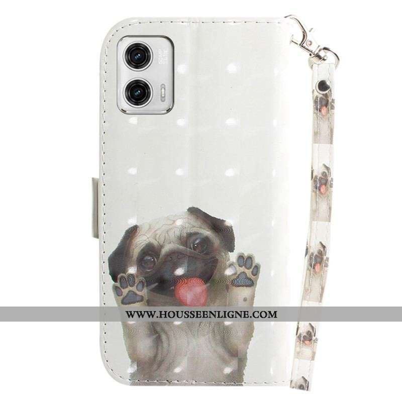 Housse Moto G73 5G Carlin à Lanière
