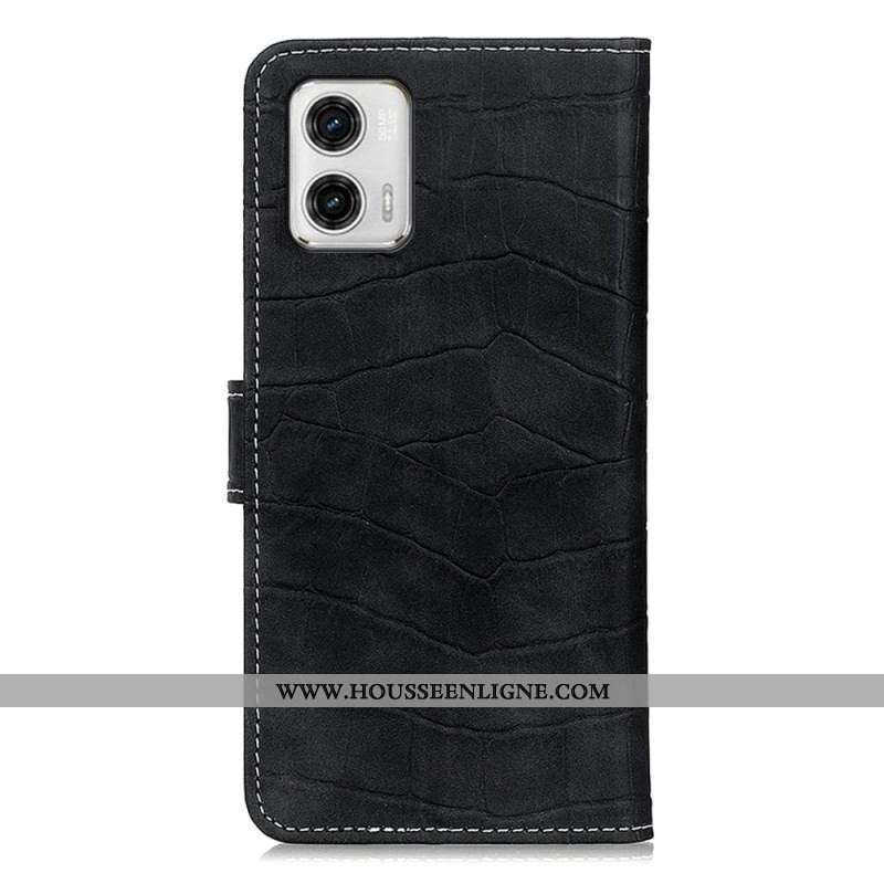 Housse Moto G73 5G Crocodile