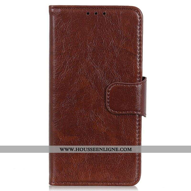 Housse Moto G73 5G Cuir Fendu Nappa