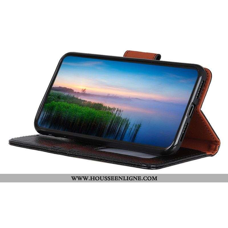 Housse Moto G73 5G Cuir Fendu Nappa