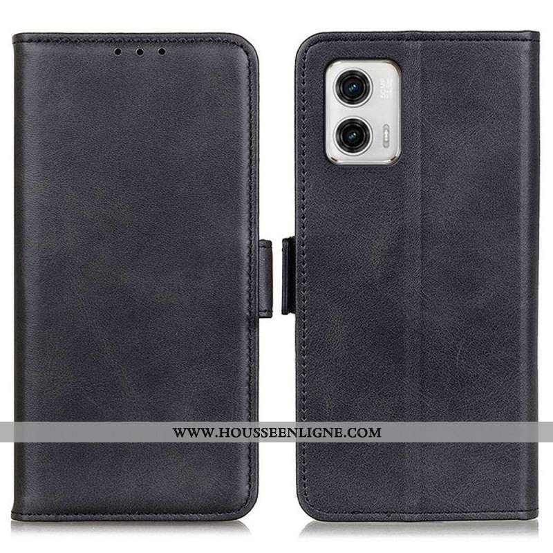 Housse Moto G73 5G Double Fermoir