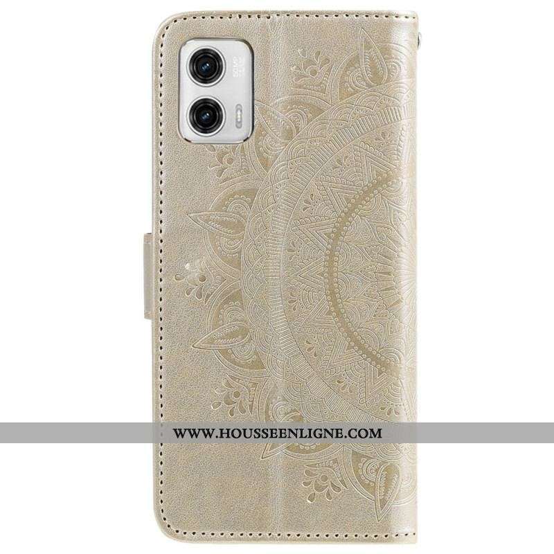Housse Moto G73 5G Mandala Soleil
