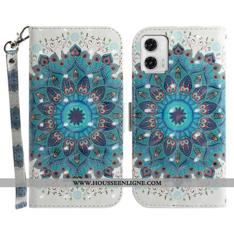 Housse Moto G73 5G Mandala à Lanière