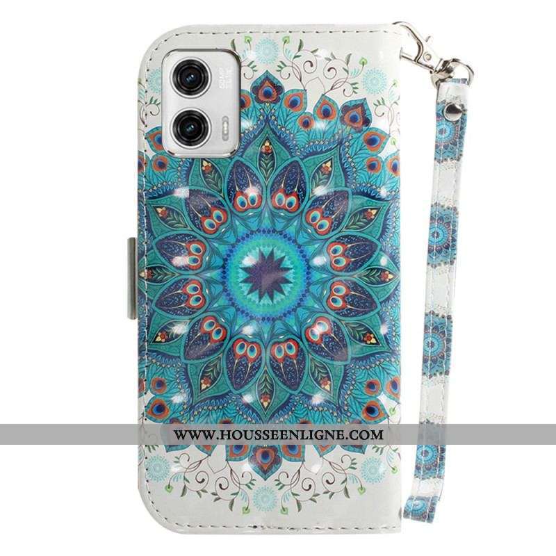 Housse Moto G73 5G Mandala à Lanière