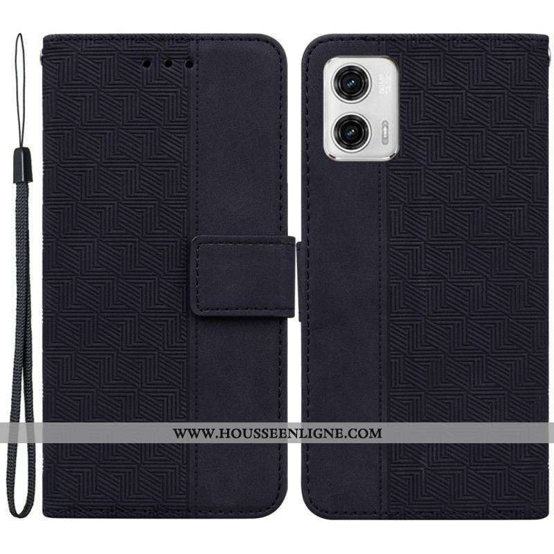 Housse Moto G73 5G Motif à Lanière