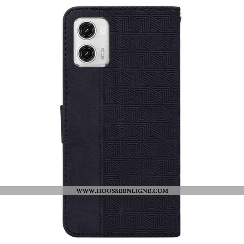 Housse Moto G73 5G Motif à Lanière