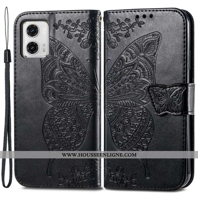 Housse Moto G73 5G Papillon Baroque