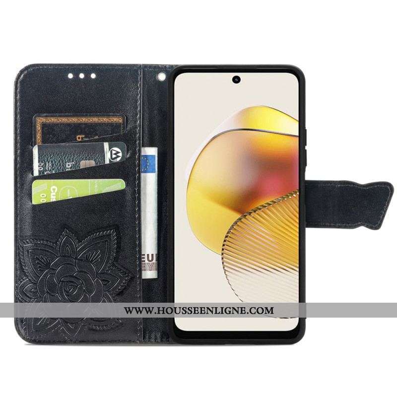 Housse Moto G73 5G Papillon Baroque