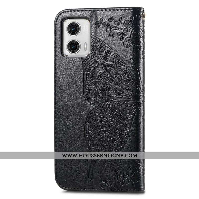 Housse Moto G73 5G Papillon Baroque