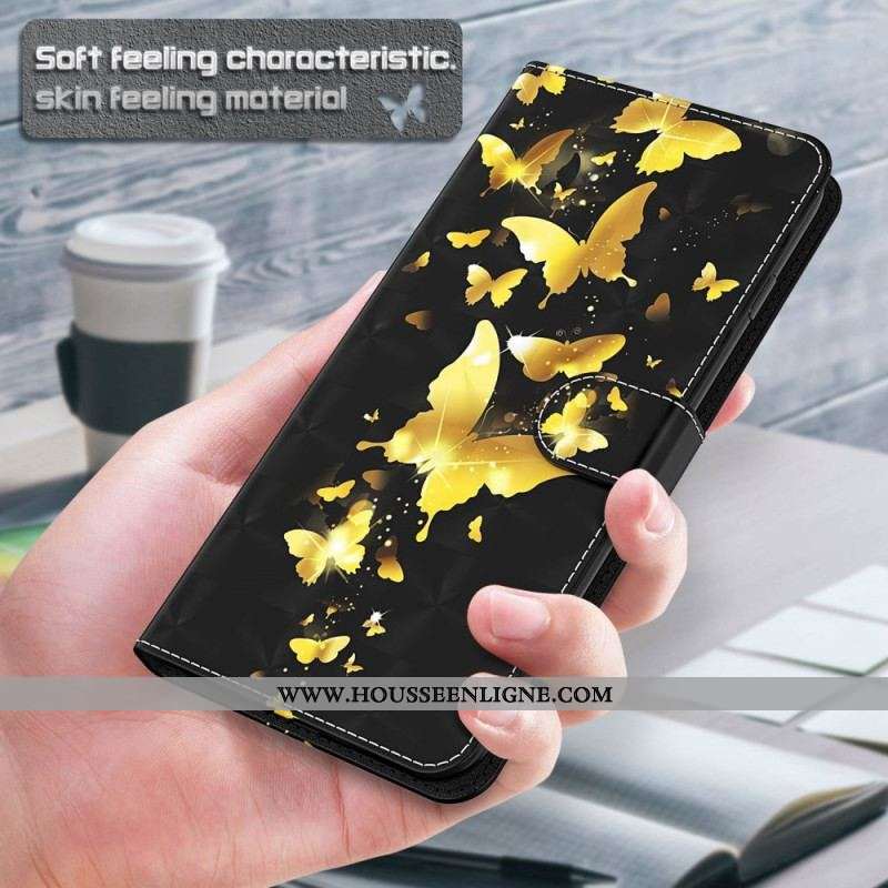 Housse Moto G73 5G Papillons à Lanière