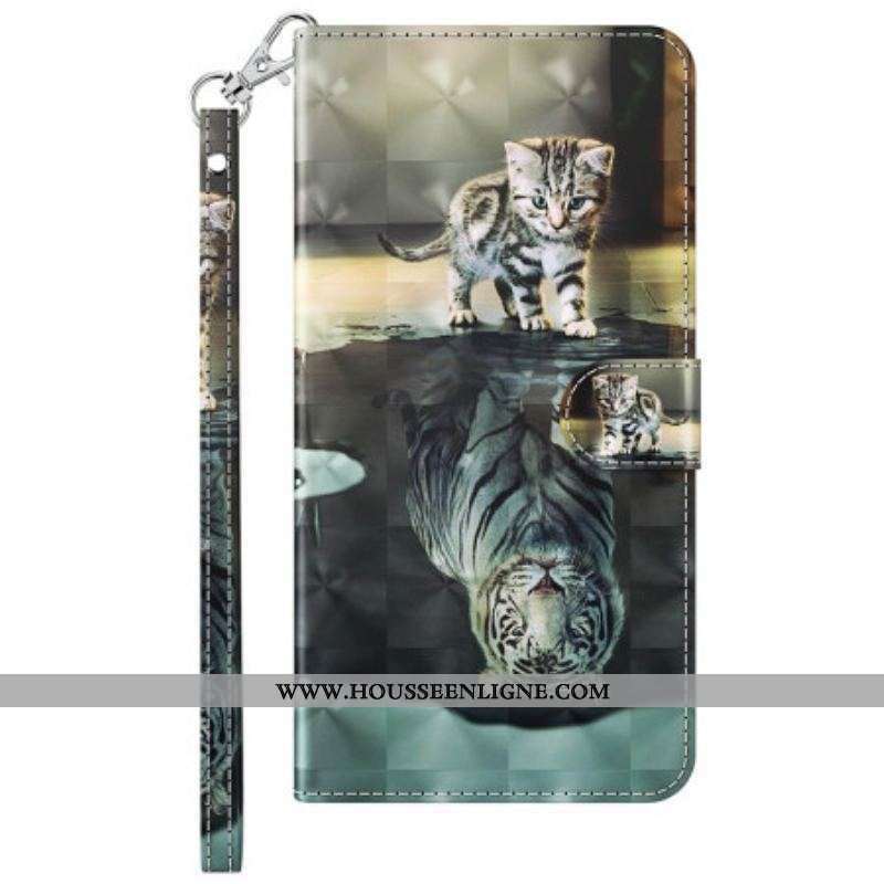 Housse Moto G73 5G Rêve de Chaton à Lanière