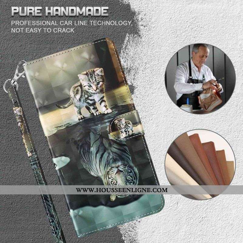 Housse Moto G73 5G Rêve de Chaton à Lanière