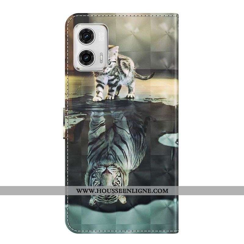 Housse Moto G73 5G Rêve de Chaton à Lanière