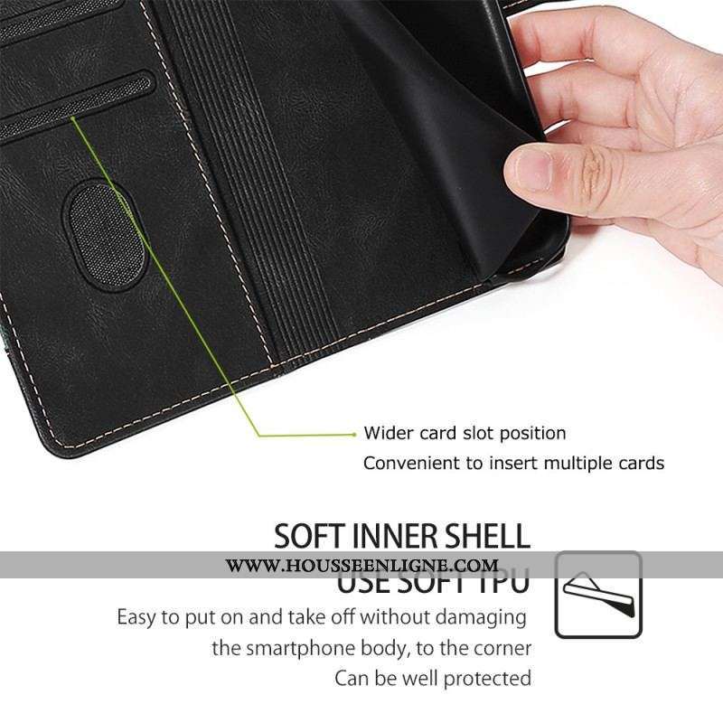 Housse Moto G73 5G Simili Cuir Bicolore Stylish