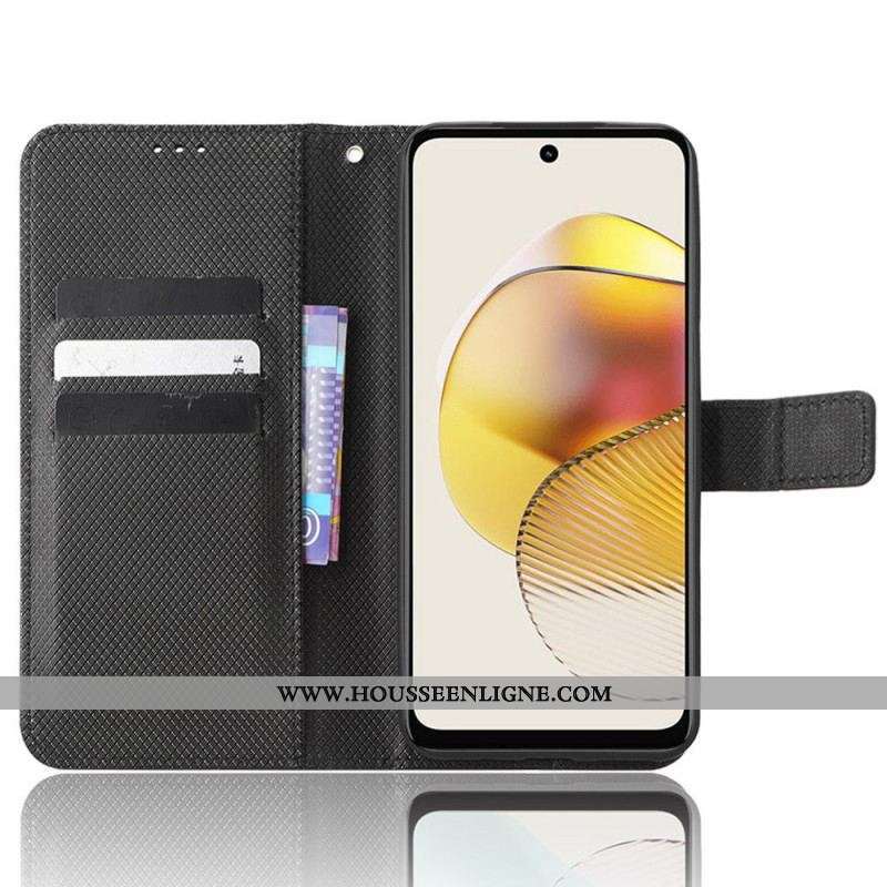 Housse Moto G73 5G Simili Cuir Stylé à Lanière