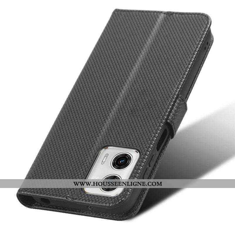 Housse Moto G73 5G Simili Cuir Stylé à Lanière