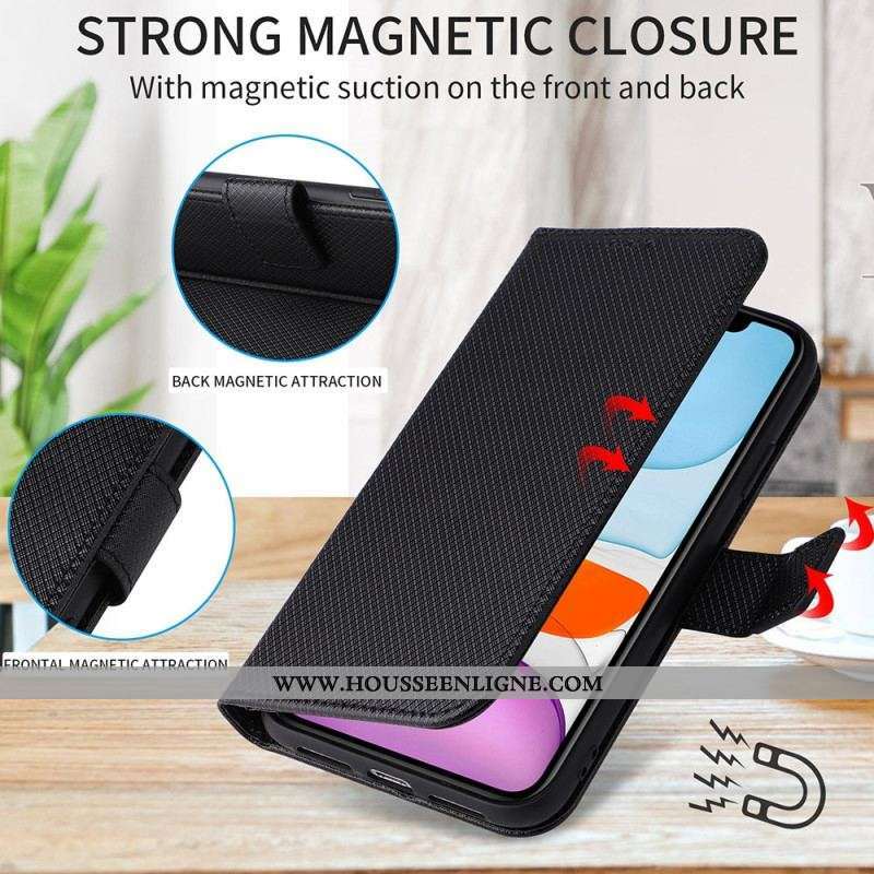 Housse Moto G73 5G Simili Cuir Stylé à Lanière