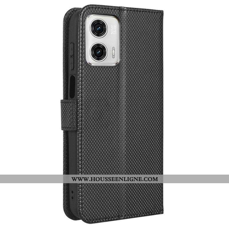 Housse Moto G73 5G Simili Cuir Stylé à Lanière
