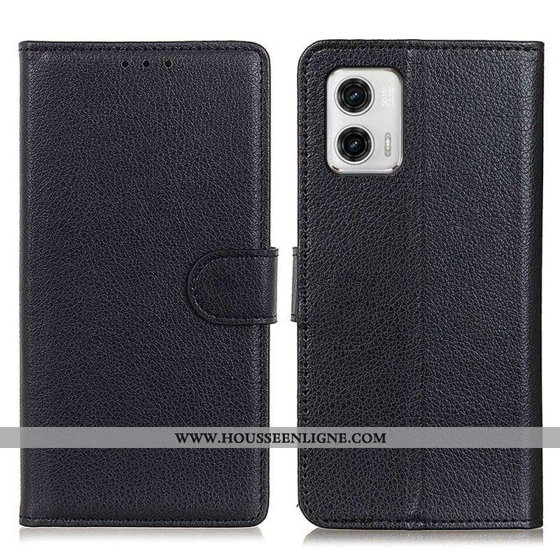 Housse Moto G73 5G Simili Cuir Traditionnel