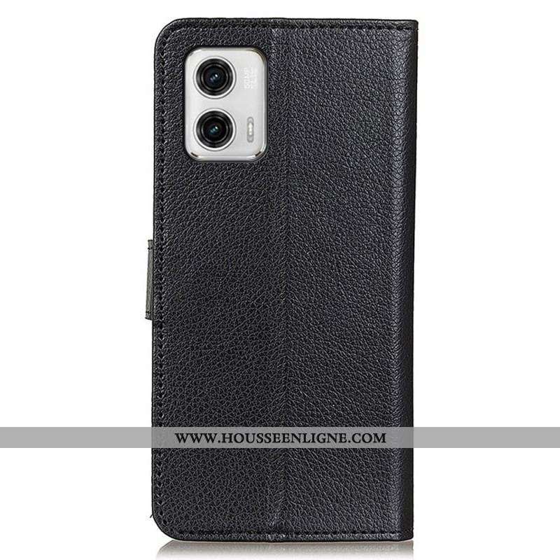 Housse Moto G73 5G Simili Cuir Traditionnel