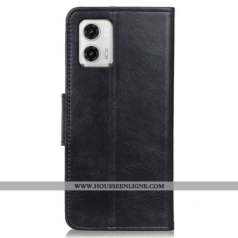 Housse Moto G73 5G Style Cuir Fermoir Réversible