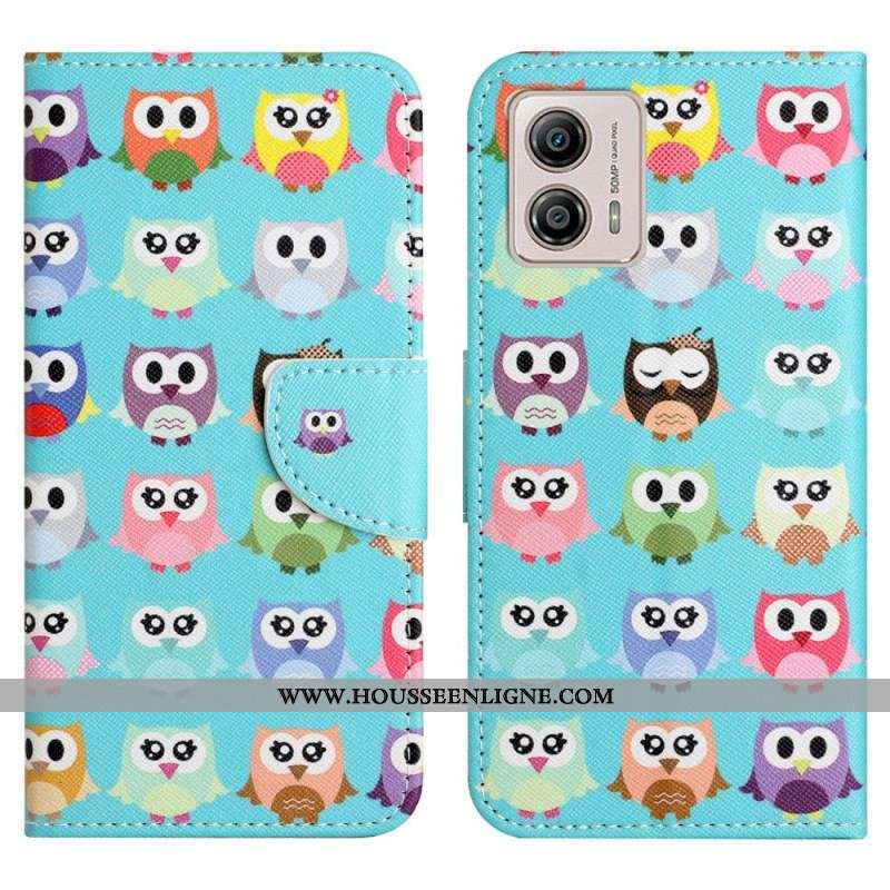 Housse Moto G73 5G Tribu de Hiboux