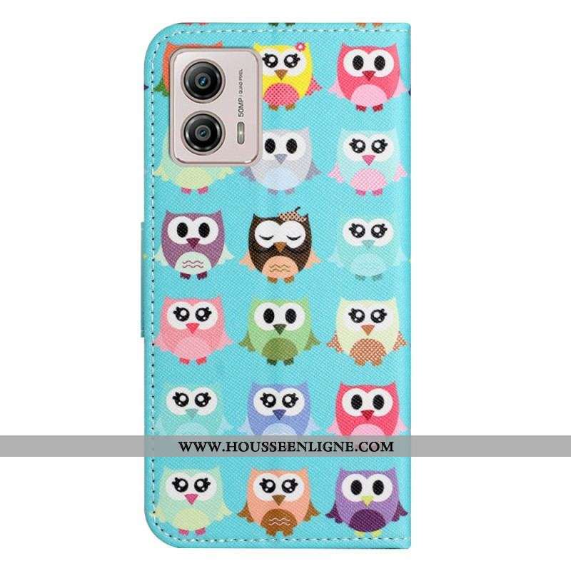 Housse Moto G73 5G Tribu de Hiboux
