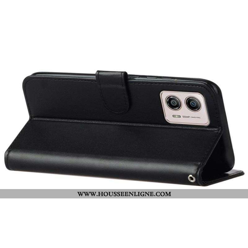Housse Moto G73 5G Unie à Lanière