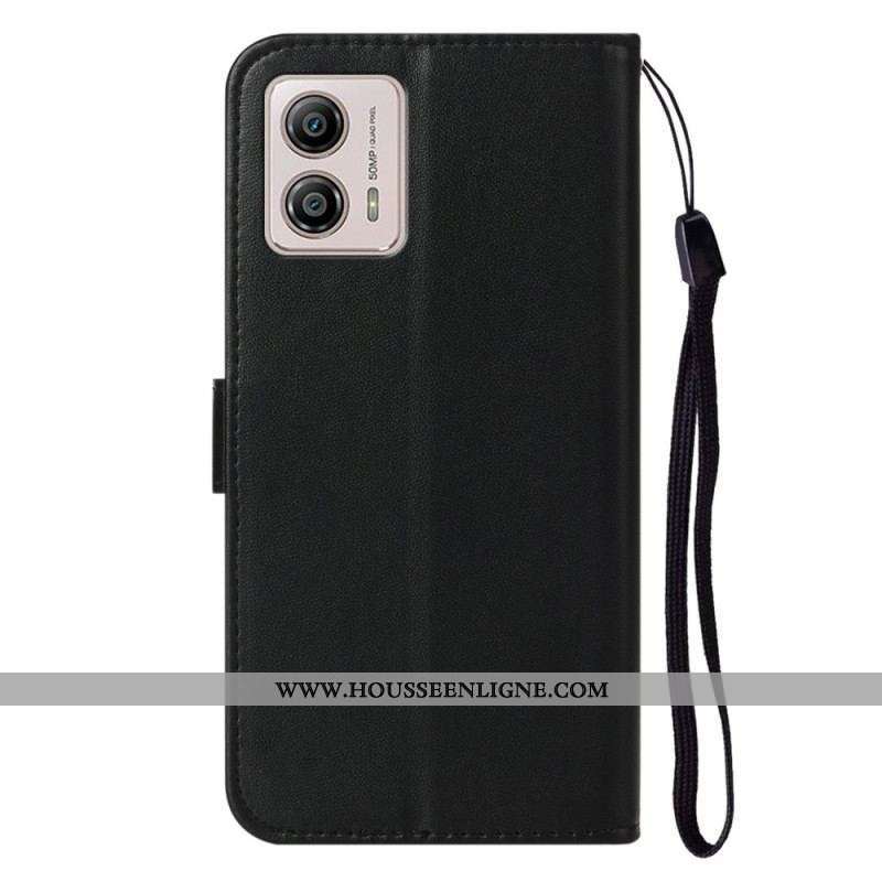 Housse Moto G73 5G Unie à Lanière