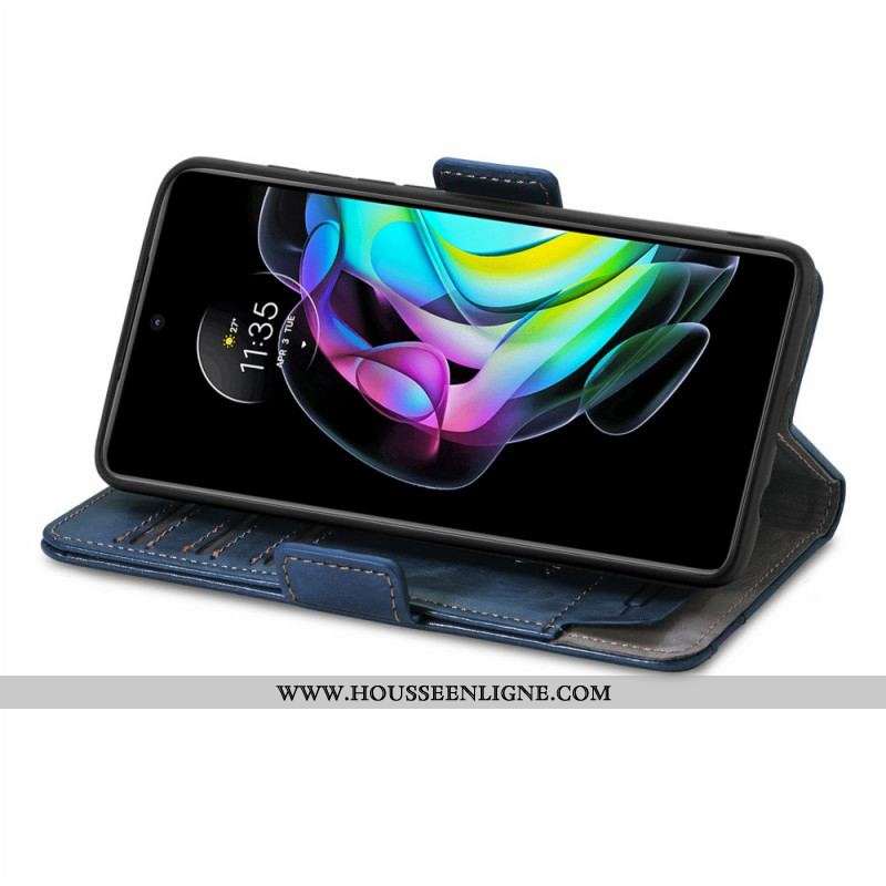 Housse Motorola Edge 20 Bicolore Double Fermoir