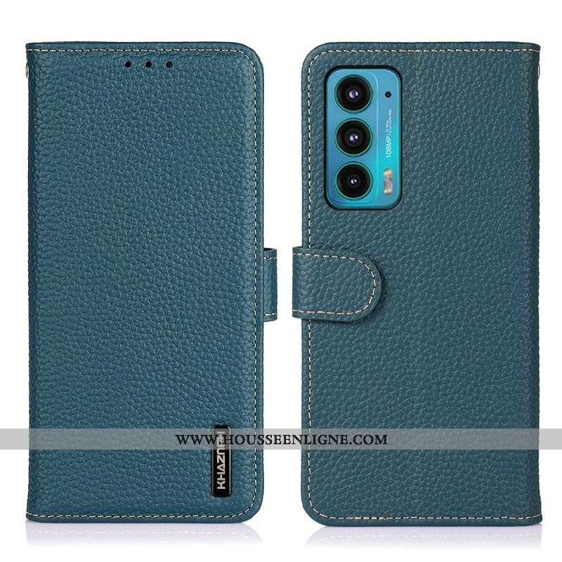 Housse Motorola Edge 20 Cuir Litchi KHAZNEH