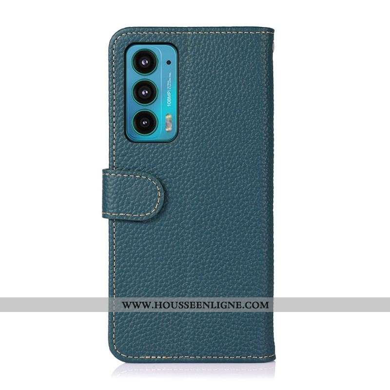 Housse Motorola Edge 20 Cuir Litchi KHAZNEH
