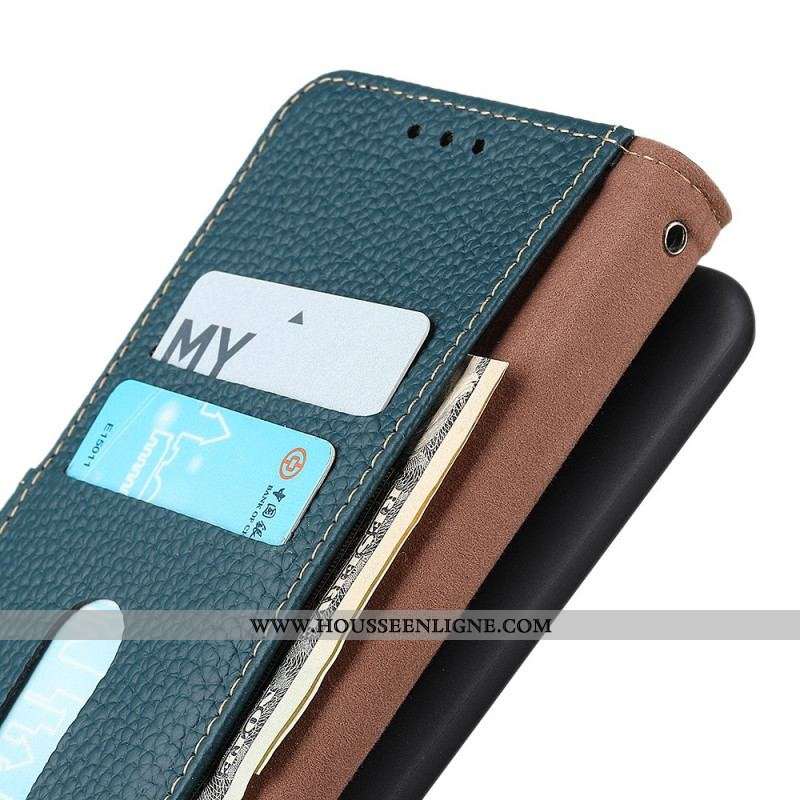 Housse Motorola Edge 20 Cuir Litchi KHAZNEH