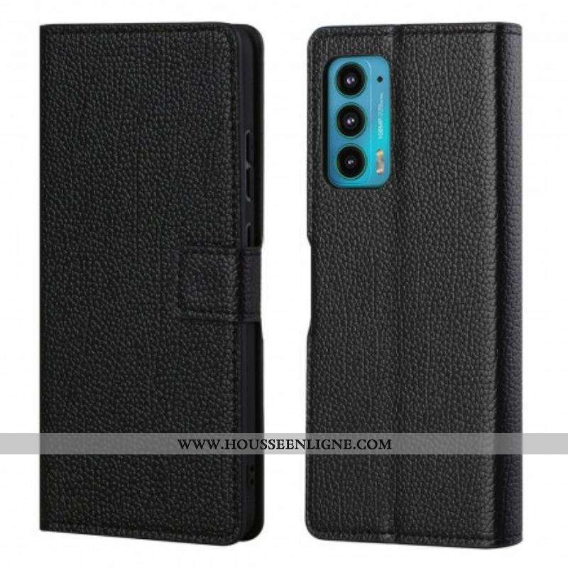Housse Motorola Edge 20 Effet Cuir Grain Litchi